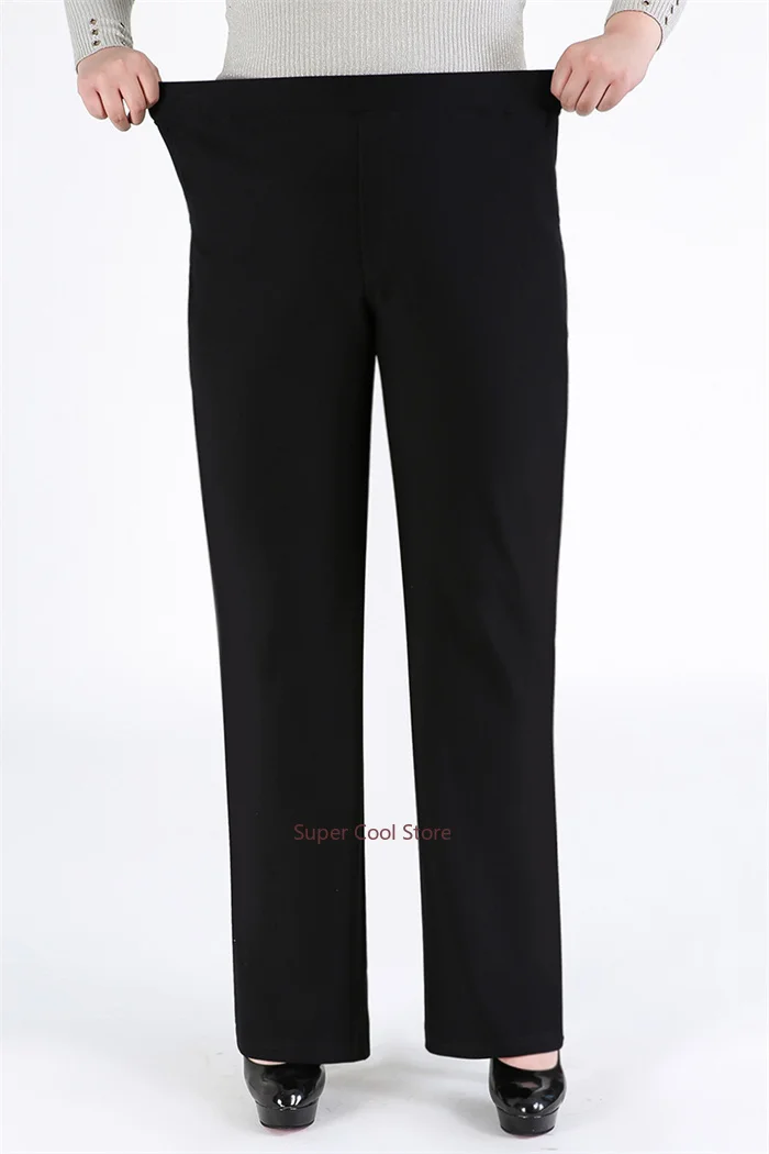 Woman Elegant Pants 140KG 5XL 7XL 8XL 9XL Plus Size Lady Straight Business Trousers Black Girl Stretched Office Formal Clothing