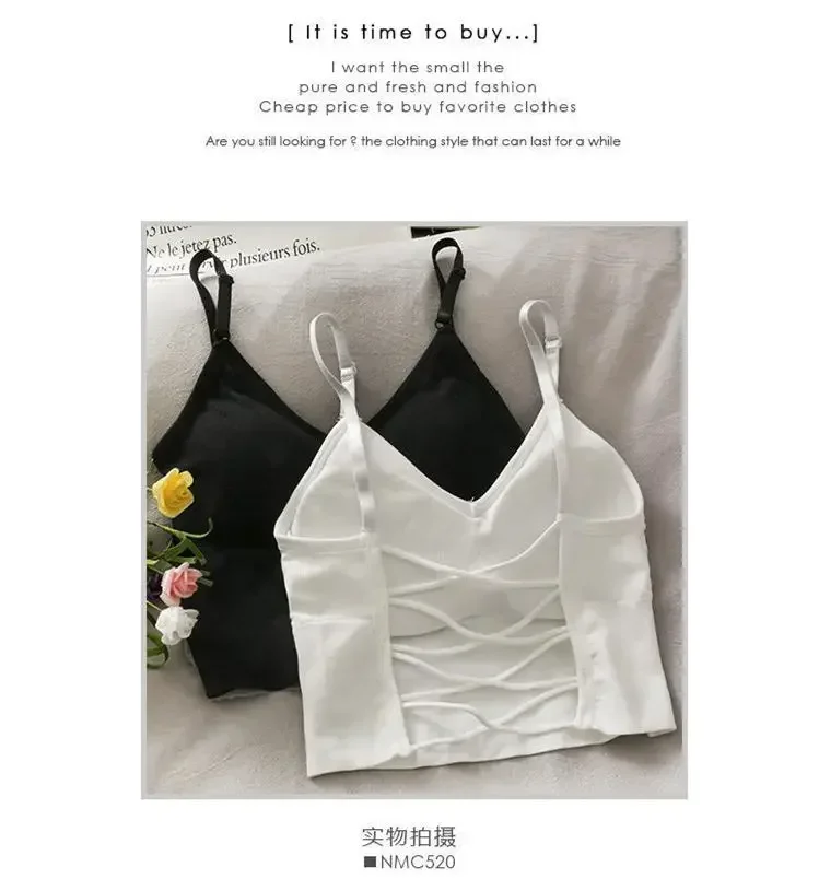 Womens Tops Sexy Tank Top Women Built in Bra Solid Color Camis for Women Crop Top Off Shoulder Sleeveless Camisole 2024 New