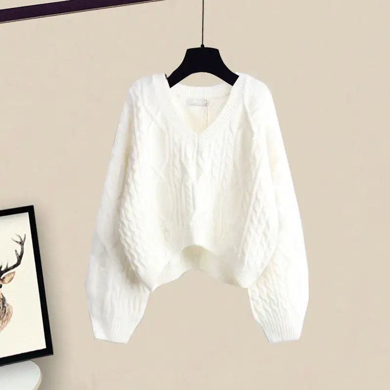 New Women Spring Autumn Cartoon Knit Tops Denim Sleeveless Dress 1 or 2 Piece Set Lady Casual Sweater Overalls Dresses Suit 2024