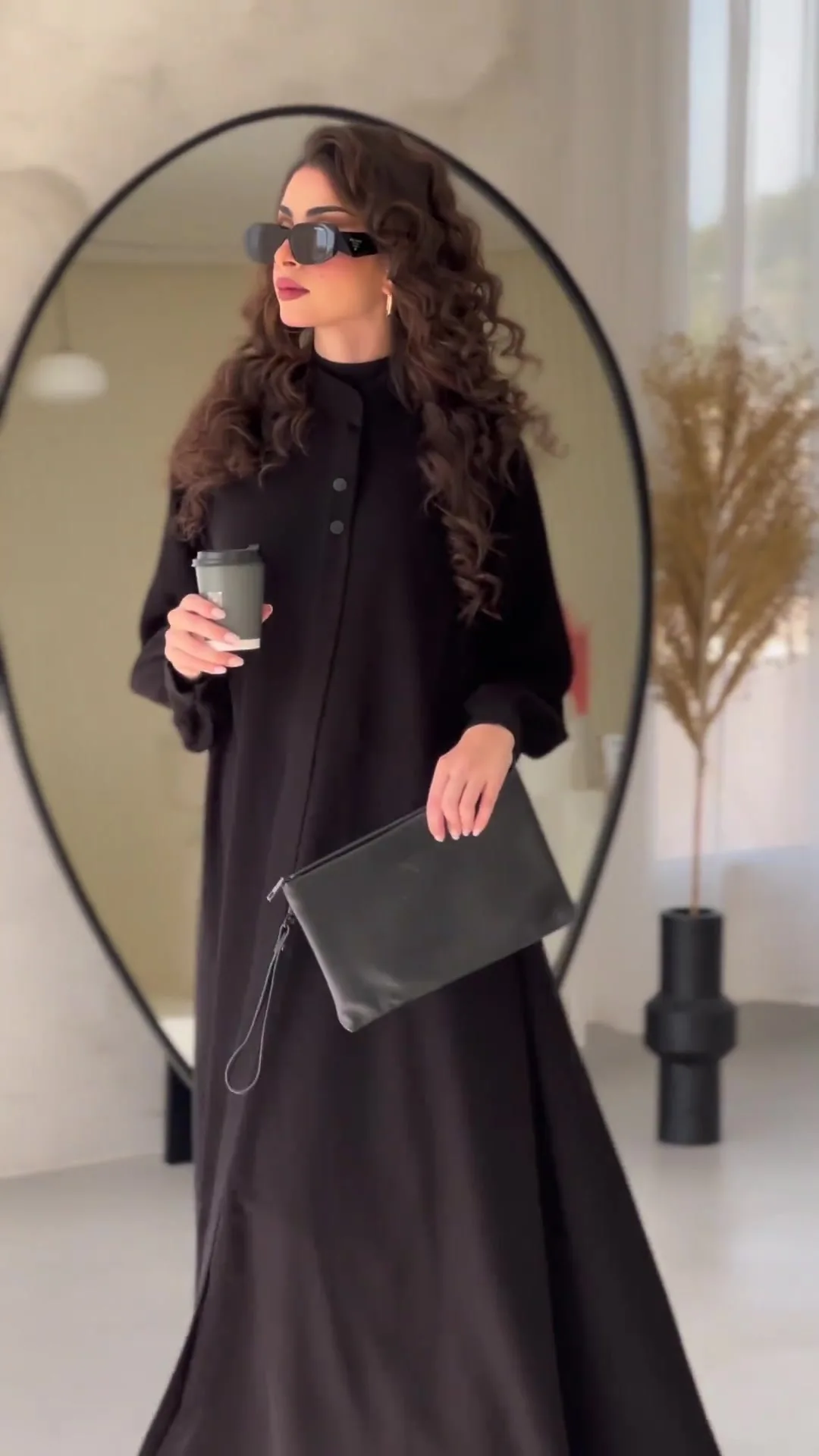 Long Abayas for Women Commuter Street Kaftan Plus Size Casual Abayas Solid Color Muslim Dress Women Musulmane Vestidos Largos