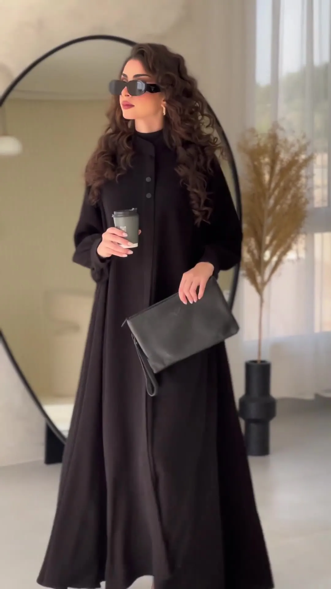 Long Abayas for Women Commuter Street Kaftan Plus Size Casual Abayas Solid Color Muslim Dress Women Musulmane Vestidos Largos