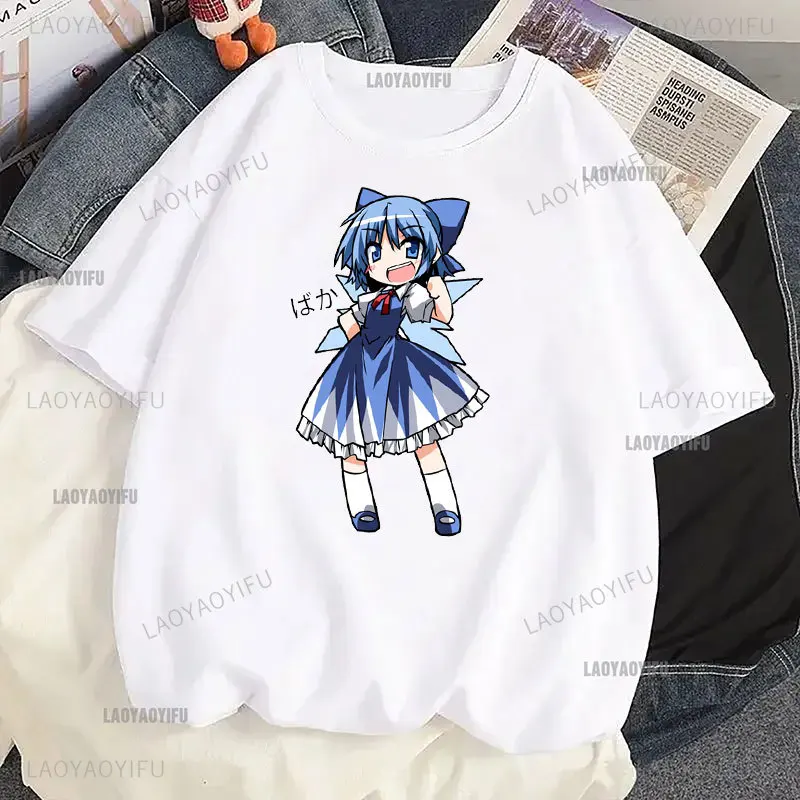 Touhou T-shirts Japanese Two-dimensional Women Harajuku T Shirt  Cat Ears Girl Anime Funny Casual Clothing Print Otaku Tops