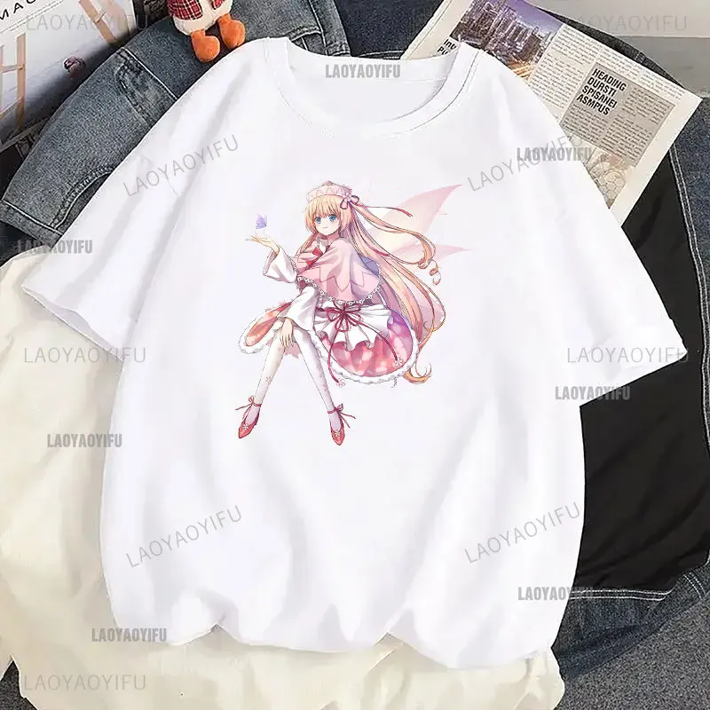 Touhou T-shirts Japanese Two-dimensional Women Harajuku T Shirt  Cat Ears Girl Anime Funny Casual Clothing Print Otaku Tops