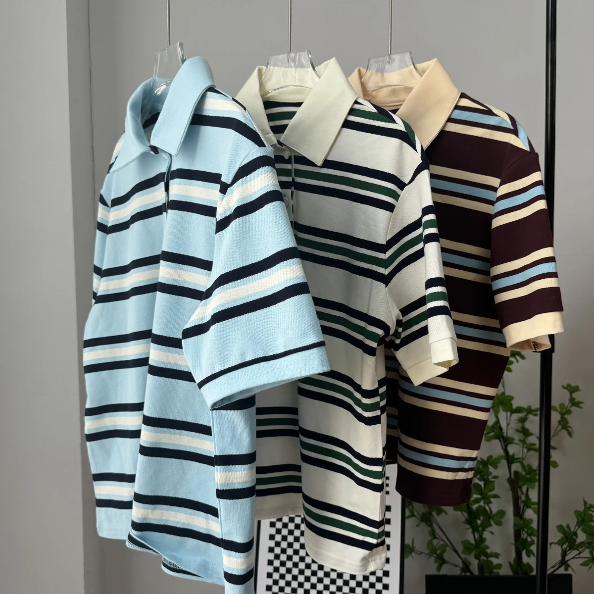 Hirsionsan Polo Neck T Shirt Women Soft Chic Tees 95% Cotton Jumper Clothes Loose Casual Pullover 2025 Summer New Crop Tops