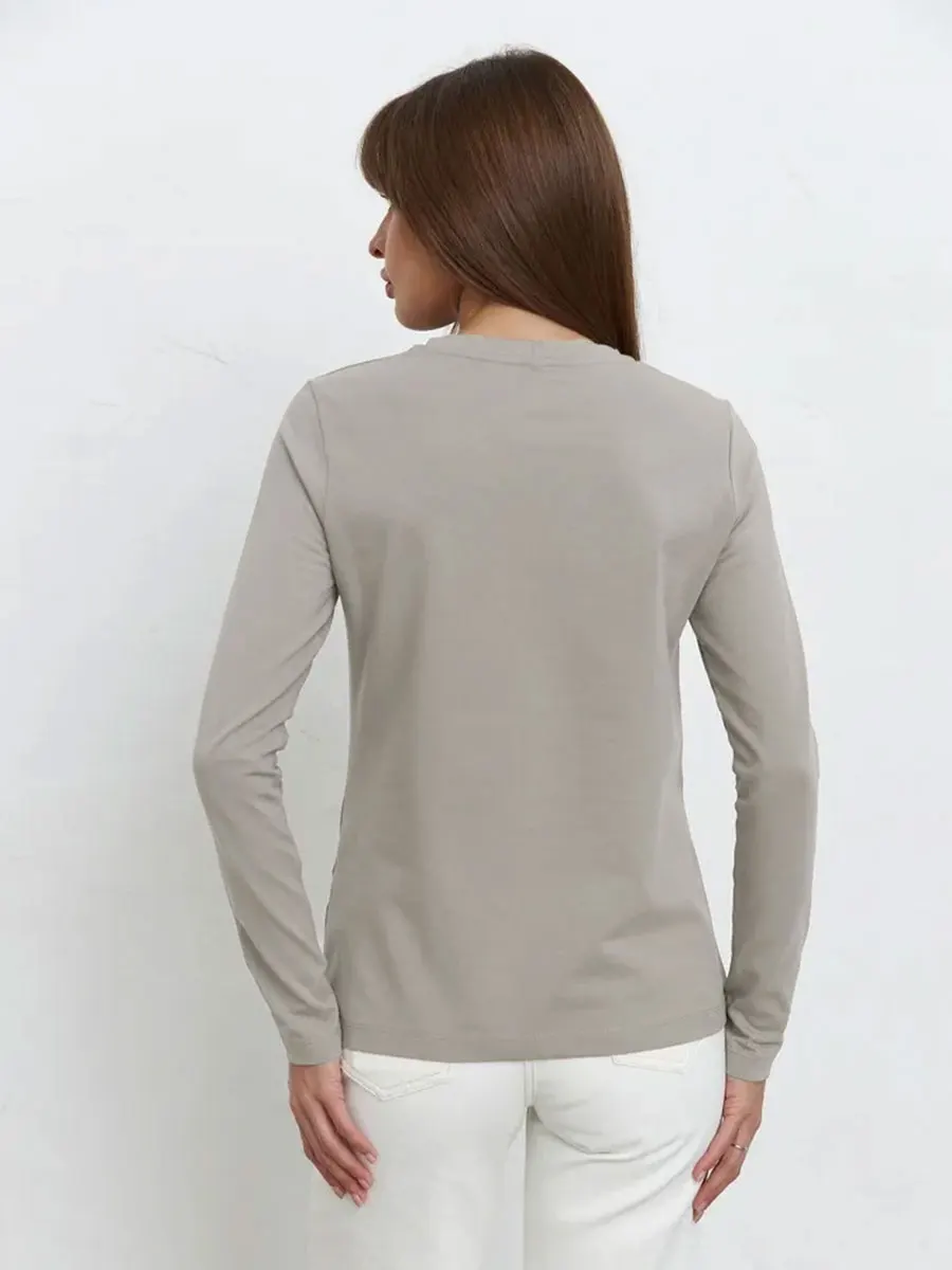 Wolfeel Women's Spring Autumn 100% Cotton T-shirt Bottoming Basic Solid Lady Long Sleeve Loose Tops Shirts Oversized T Shirt