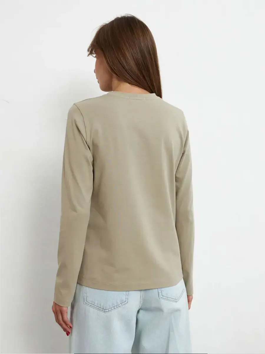 Wolfeel Women's Spring Autumn 100% Cotton T-shirt Bottoming Basic Solid Lady Long Sleeve Loose Tops Shirts Oversized T Shirt