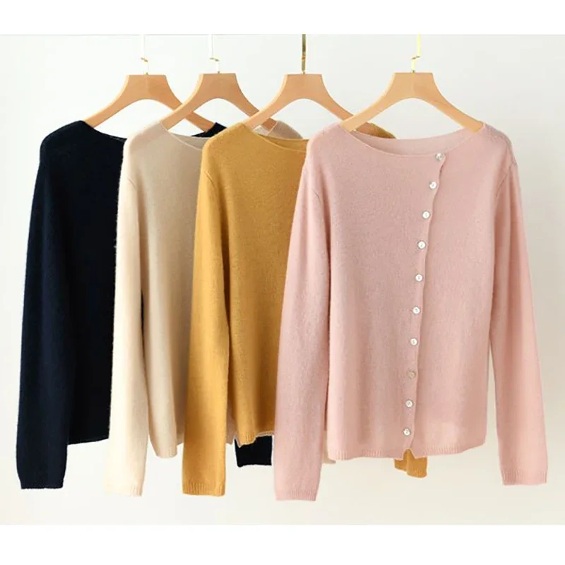 Autumn Winter Sweater Women Elegant Button Design Knitted Cardigans For Women Casual Sweaters