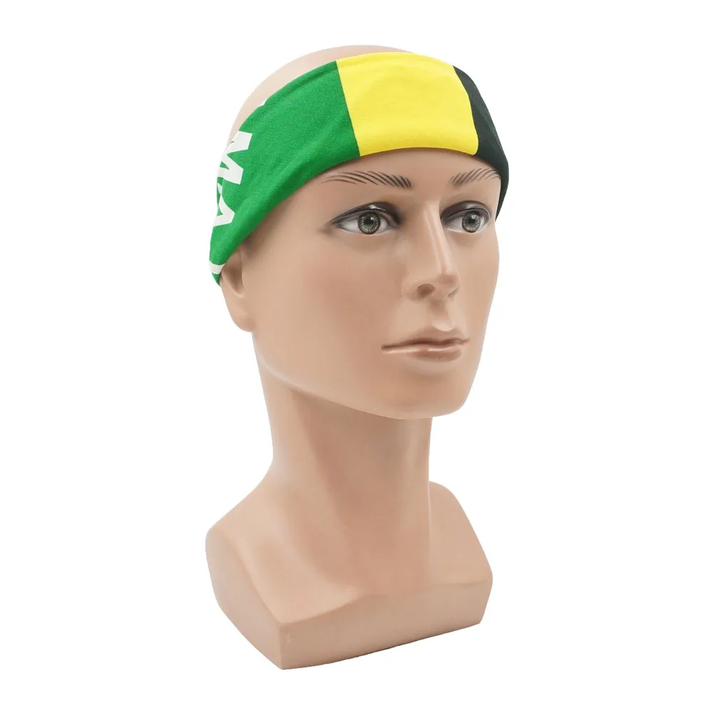 Square Running Headband Scarf Jamaica Flag Bandana 100% Cotton Biker Cycling Head Wrap Cowboy Kerchief Men Women Neck Accessary