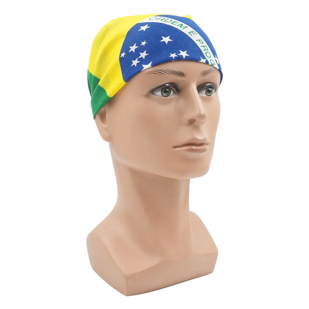 Square Running Headband Scarf Jamaica Flag Bandana 100% Cotton Biker Cycling Head Wrap Cowboy Kerchief Men Women Neck Accessary