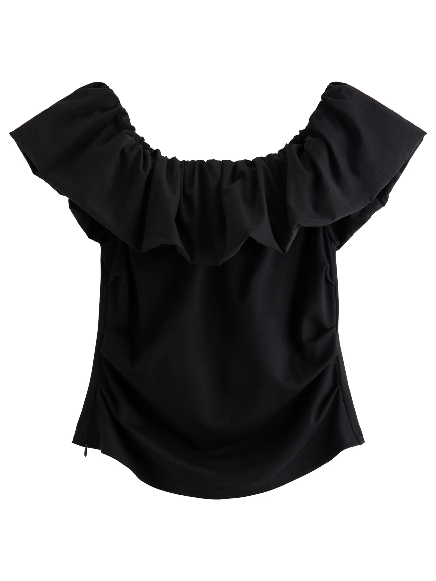 DUSHU Plus Size Women Clothing Simple 3D Pleated Skirt for Plus-sized Women Umbrella Hem Slimming Long Dress 25DS82957+25DS88006