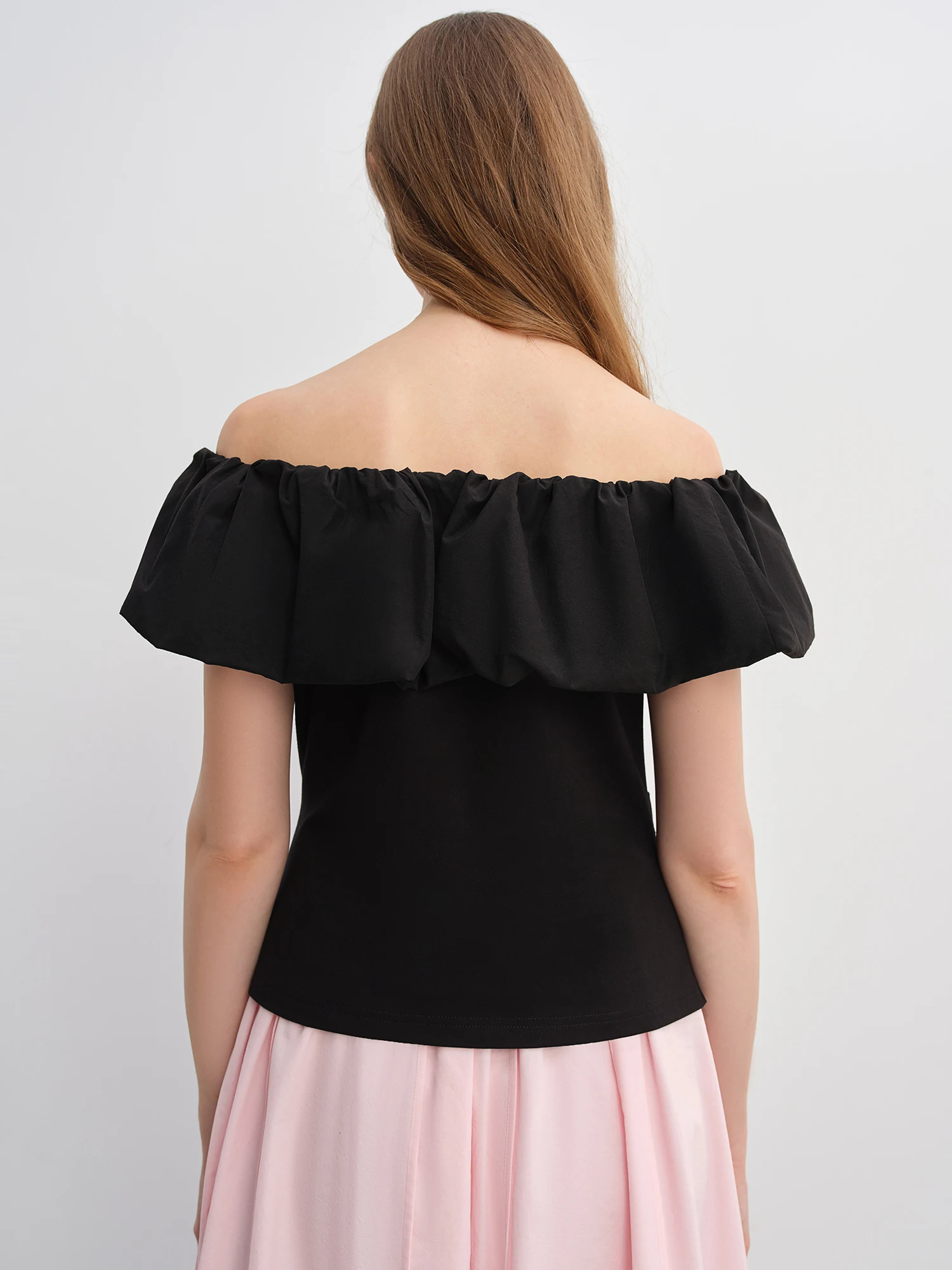 DUSHU Plus Size Women Clothing Simple 3D Pleated Skirt for Plus-sized Women Umbrella Hem Slimming Long Dress 25DS82957+25DS88006