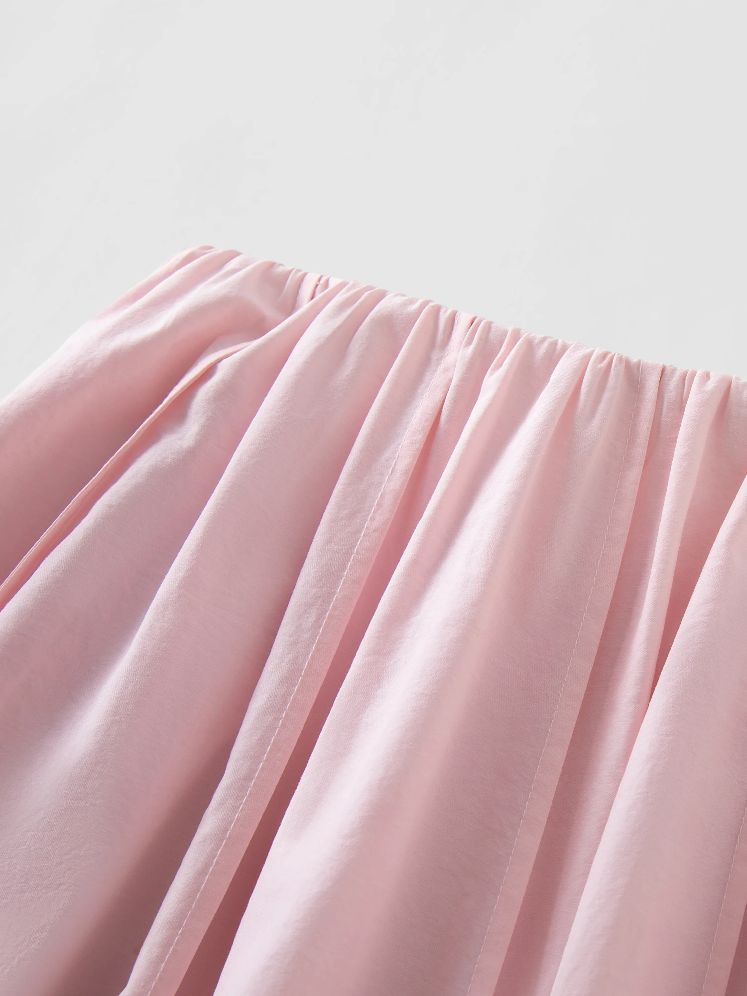 DUSHU Plus Size Women Clothing Simple 3D Pleated Skirt for Plus-sized Women Umbrella Hem Slimming Long Dress 25DS82957+25DS88006