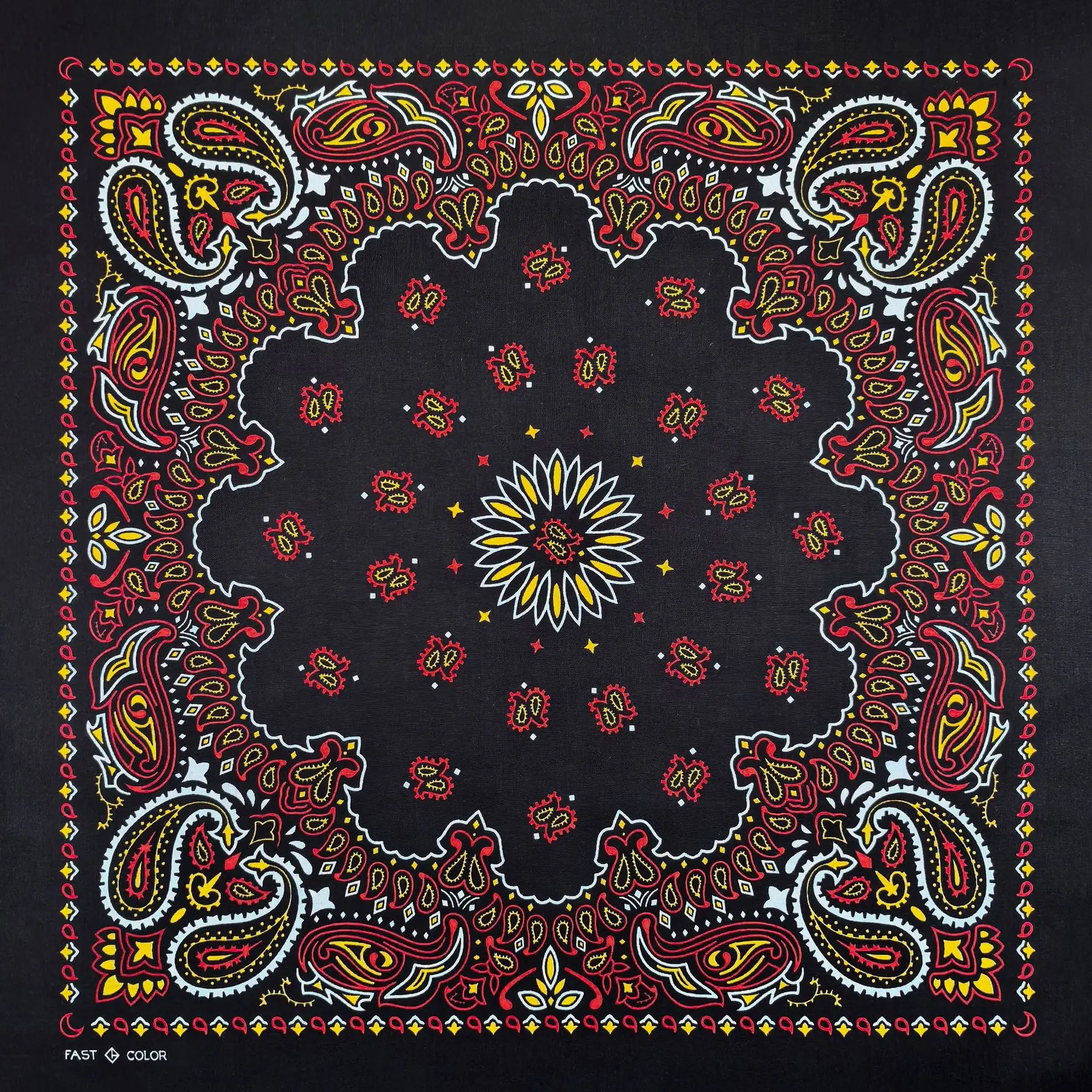 Cotton Cartoon Geometric Scarf Digital Print Bandana for HipHop Dance Cycling Casual Streetwear Multi-Functional Unisex Headwear