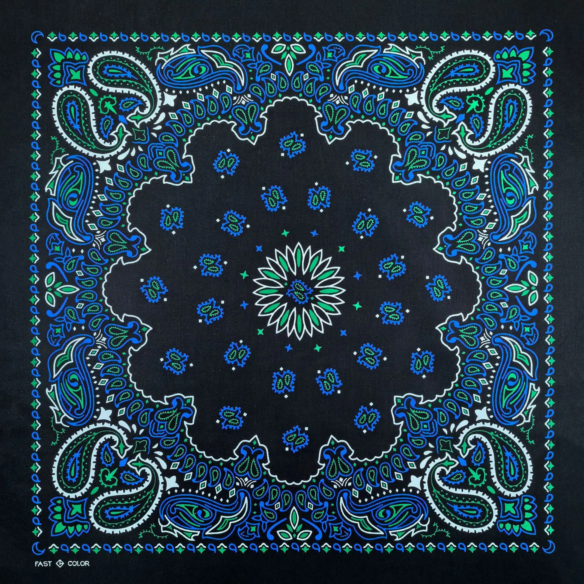 Cotton Cartoon Geometric Scarf Digital Print Bandana for HipHop Dance Cycling Casual Streetwear Multi-Functional Unisex Headwear