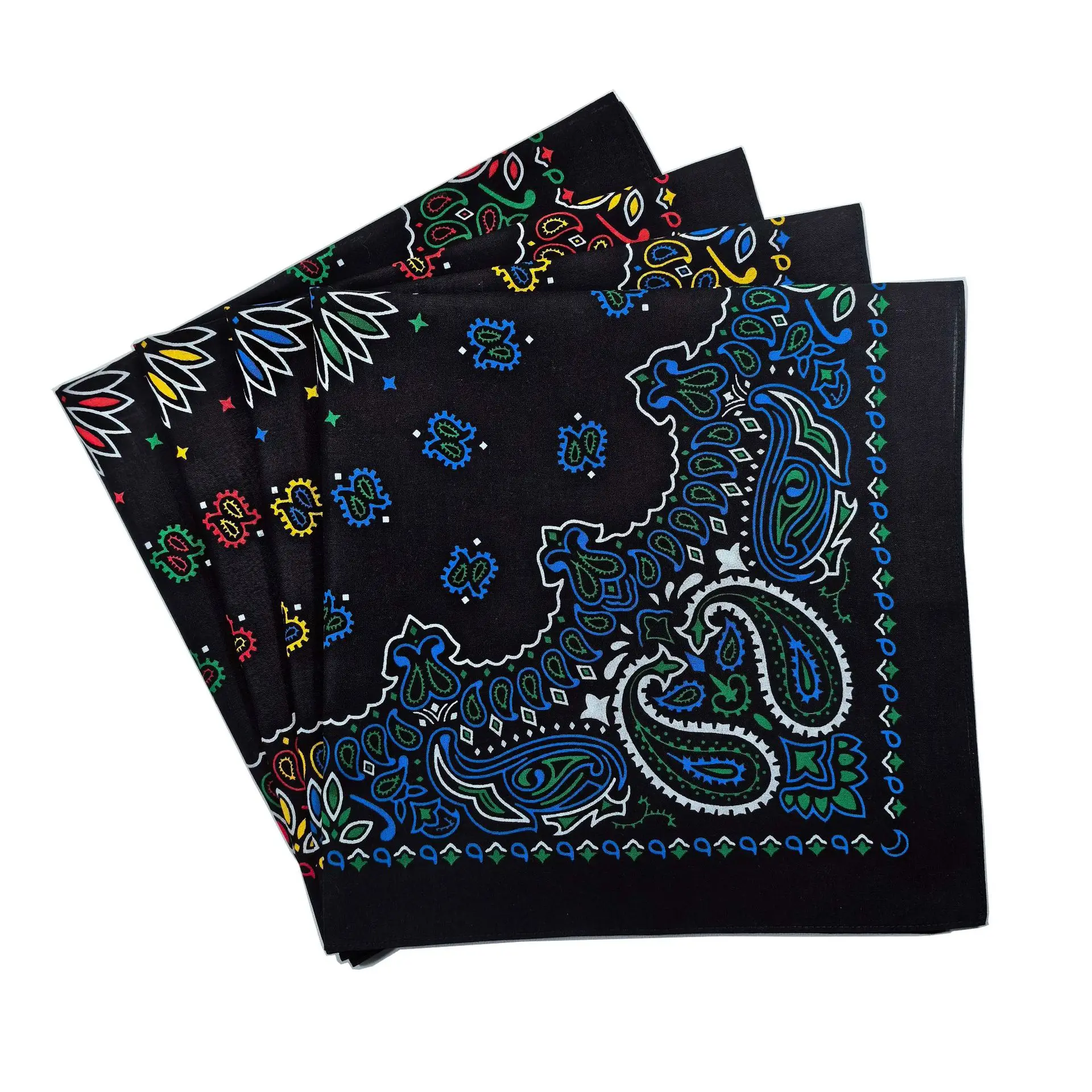 Cotton Cartoon Geometric Scarf Digital Print Bandana for HipHop Dance Cycling Casual Streetwear Multi-Functional Unisex Headwear