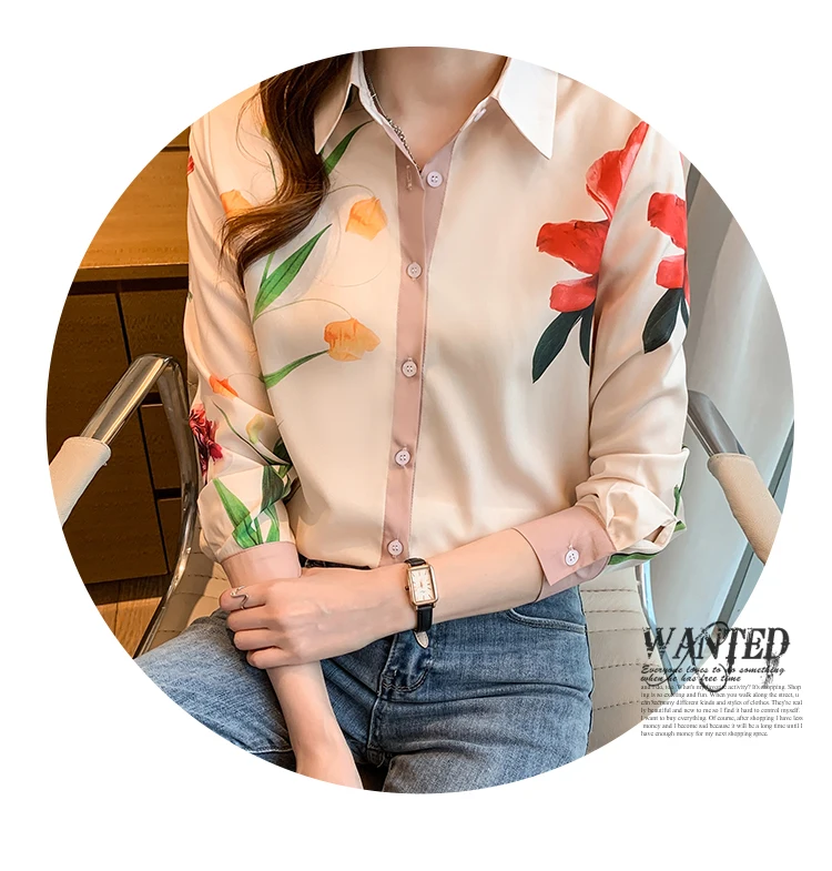 Fashion ladies shirts New elegant Women Blouses Long Sleeve Button-Down Tops blusa mujer