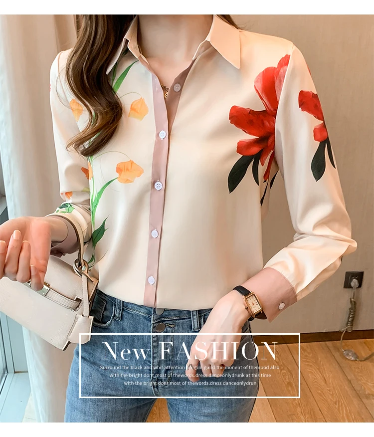 Fashion ladies shirts New elegant Women Blouses Long Sleeve Button-Down Tops blusa mujer