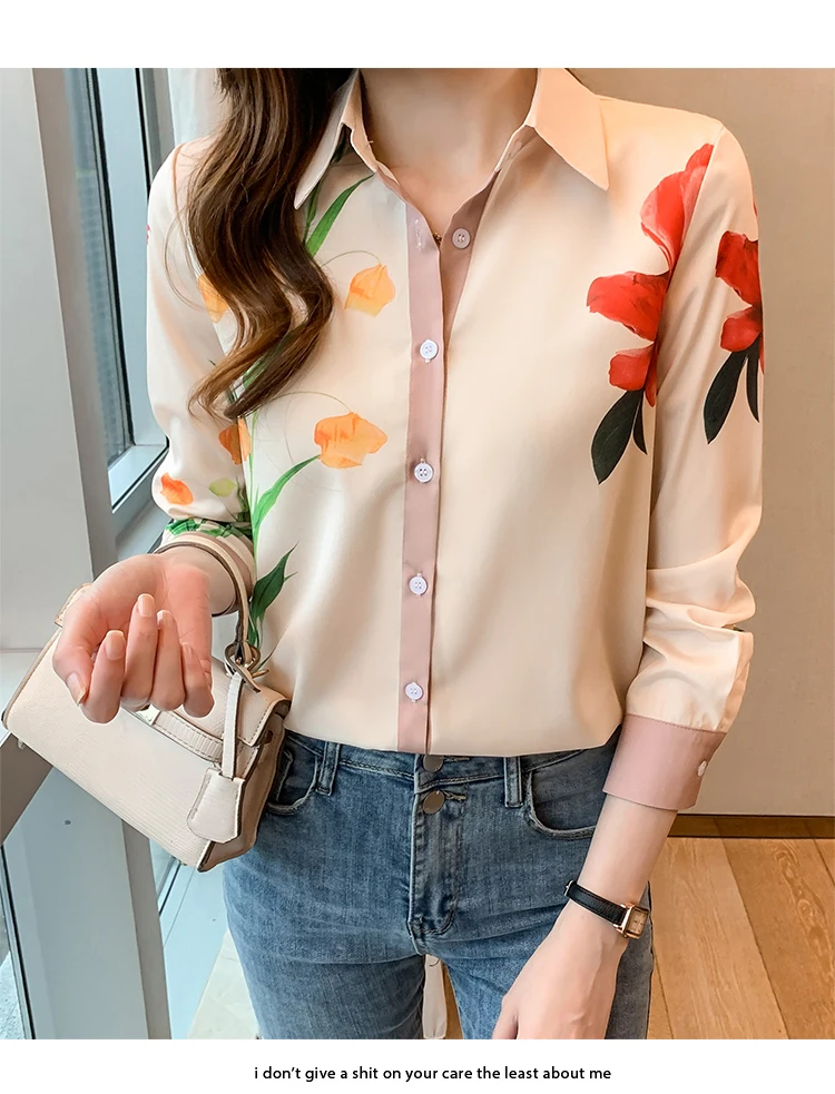 Fashion ladies shirts New elegant Women Blouses Long Sleeve Button-Down Tops blusa mujer