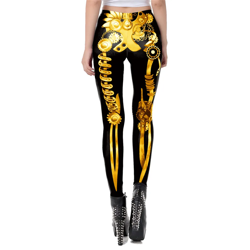 NADANBAO Skull Leggings Woman Halloween Party Trousers Festival Holiday Streetwear Female Mid Wasit Tight Pants Women's Bottom