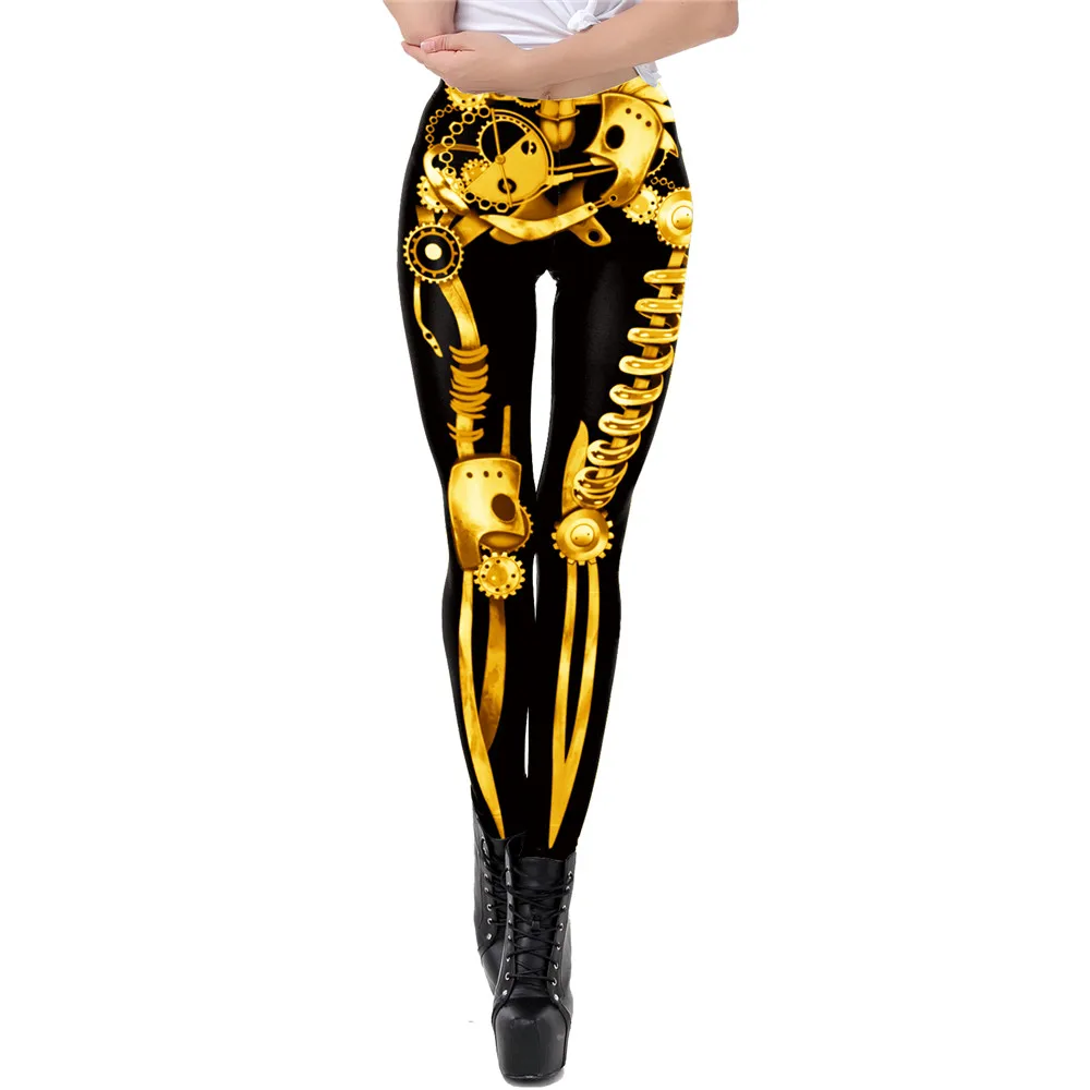 NADANBAO Skull Leggings Woman Halloween Party Trousers Festival Holiday Streetwear Female Mid Wasit Tight Pants Women's Bottom
