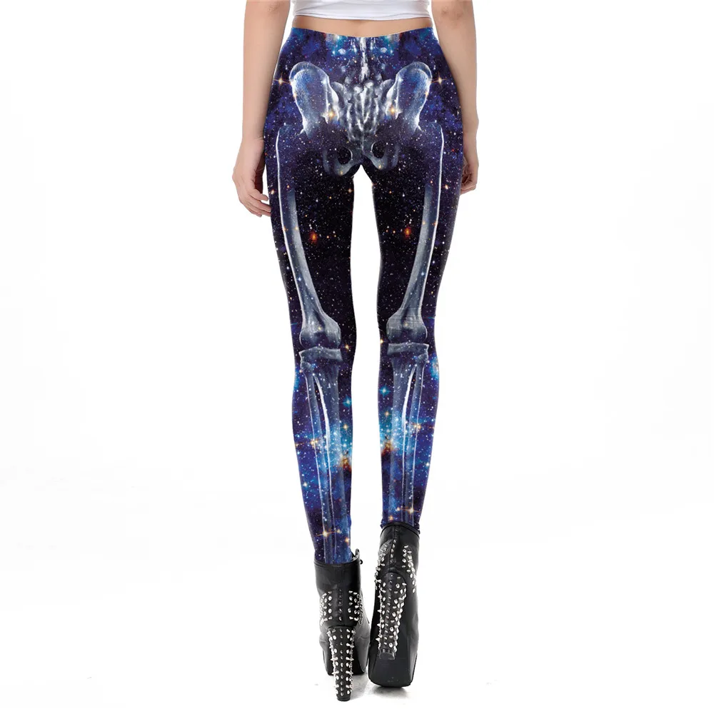 NADANBAO Skull Leggings Woman Halloween Party Trousers Festival Holiday Streetwear Female Mid Wasit Tight Pants Women's Bottom