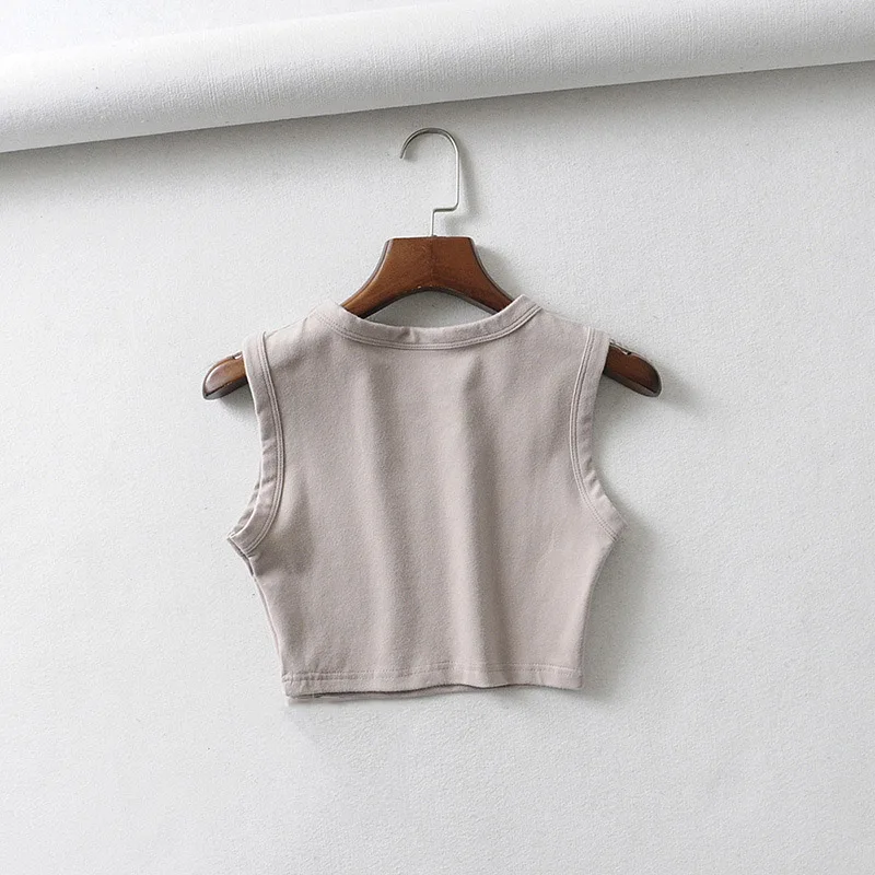 2024 Summer vintage white crop tops women biker black punk sexy tank top korean streetwear cropped sleeveless top feminino