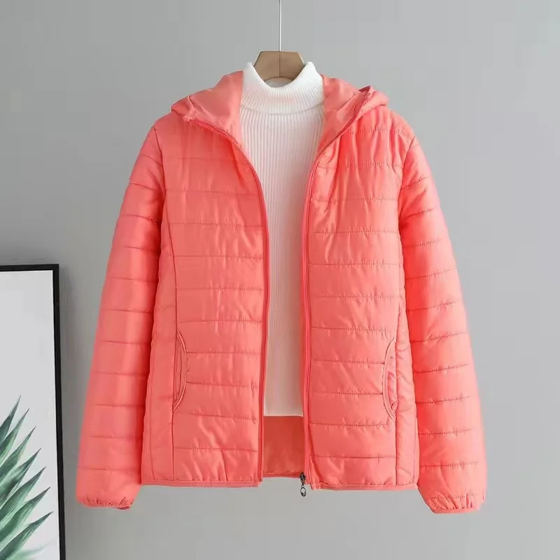 Women Jacket Autumn Winter Parkas 2024 New Female light Thin Down Cotton Coat Ladies Casual Hooded Short Warm Basic Overcoat