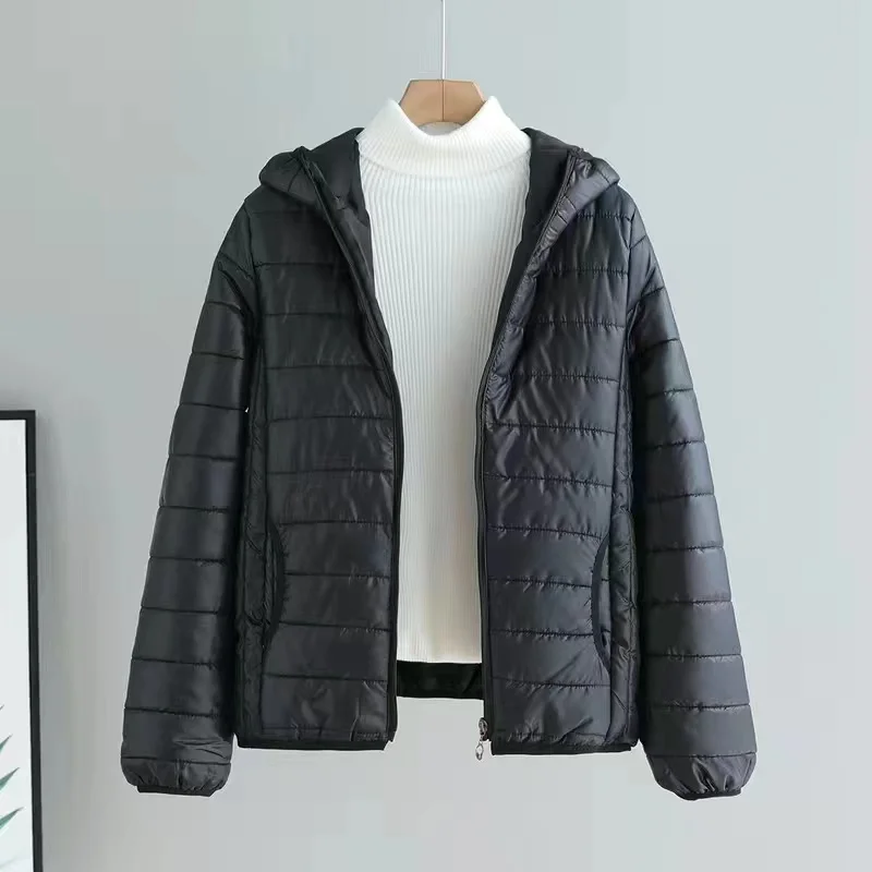 Women Jacket Autumn Winter Parkas 2024 New Female light Thin Down Cotton Coat Ladies Casual Hooded Short Warm Basic Overcoat