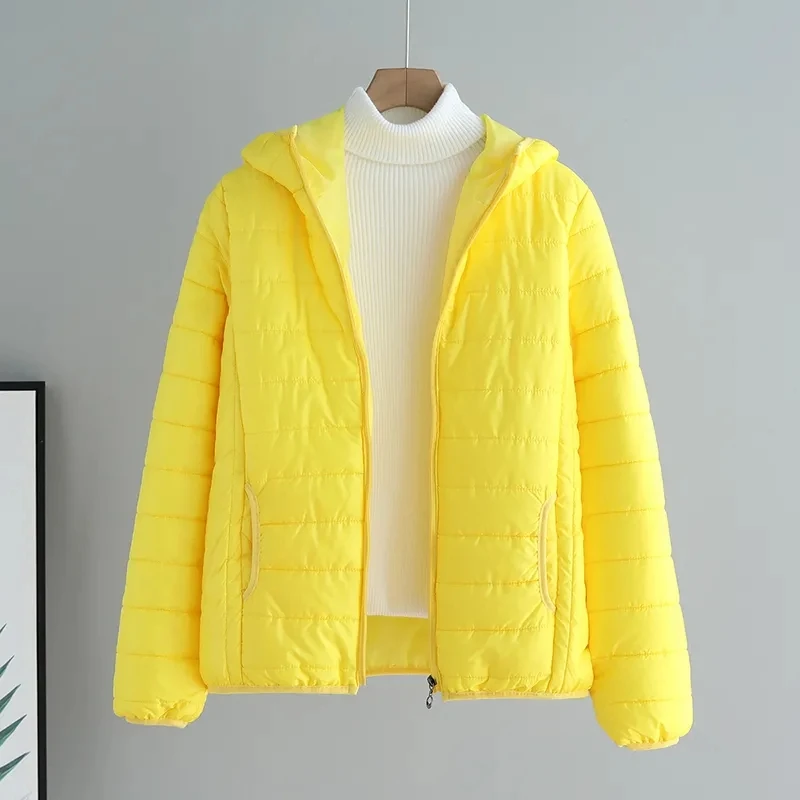 Women Jacket Autumn Winter Parkas 2024 New Female light Thin Down Cotton Coat Ladies Casual Hooded Short Warm Basic Overcoat