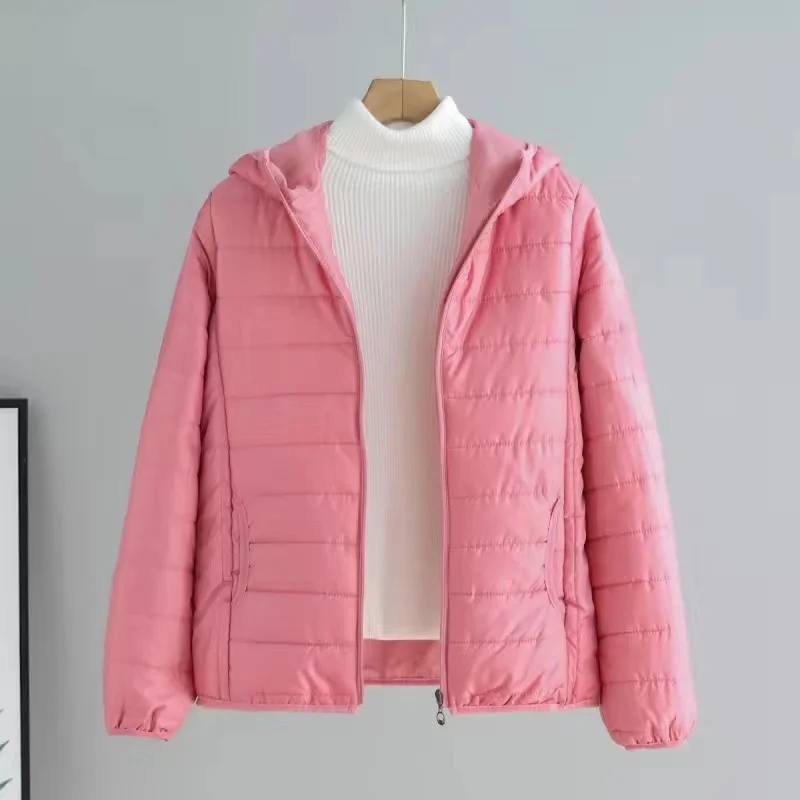Women Jacket Autumn Winter Parkas 2024 New Female light Thin Down Cotton Coat Ladies Casual Hooded Short Warm Basic Overcoat