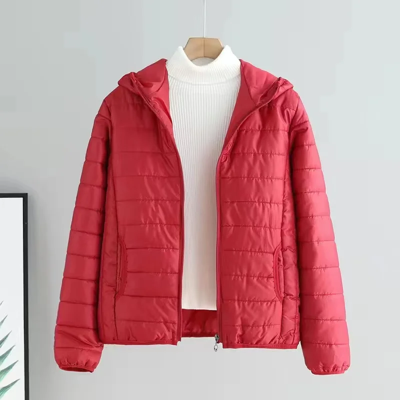 Women Jacket Autumn Winter Parkas 2024 New Female light Thin Down Cotton Coat Ladies Casual Hooded Short Warm Basic Overcoat