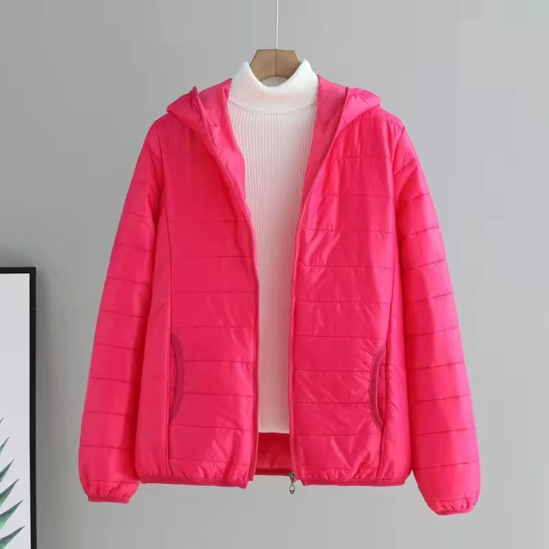 Women Jacket Autumn Winter Parkas 2024 New Female light Thin Down Cotton Coat Ladies Casual Hooded Short Warm Basic Overcoat