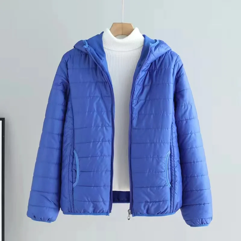 Women Jacket Autumn Winter Parkas 2024 New Female light Thin Down Cotton Coat Ladies Casual Hooded Short Warm Basic Overcoat