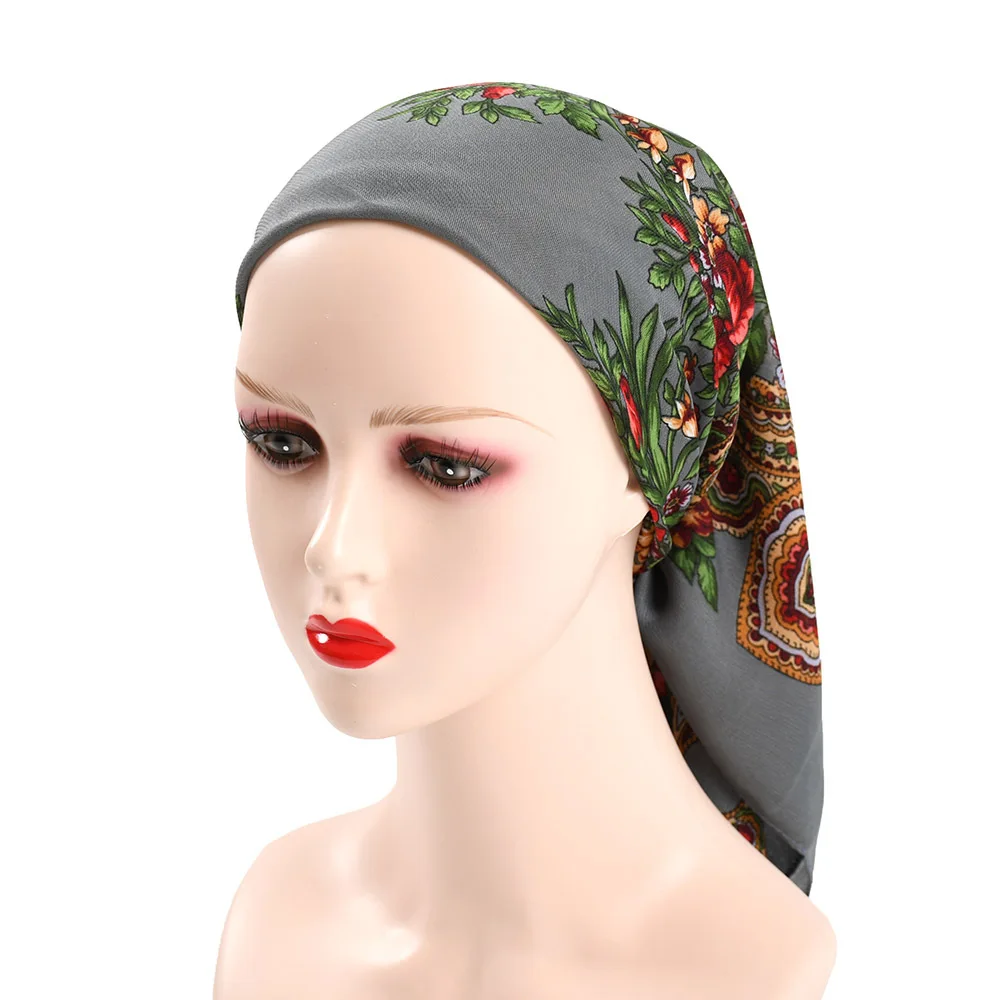 Russian Retro Floral Scarf Ethnic Style Small Square Head Scarves Handkerchief Ladies Headband Scarf Bandana Hair Wraps
