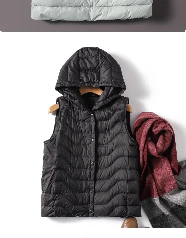 New2026 Autumn Winter Korean Hooded Down Cotton Vest Women Long Loose Casual Sleeveless Warm Waistcoat Female Parkas Jacket Tops