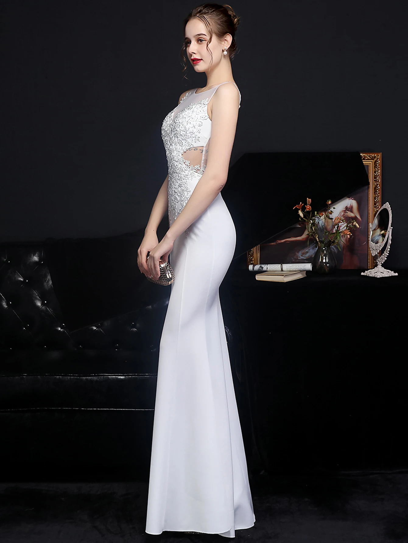 Sexy See Through Mesh Maxi Summer Dress Women Elegant Wedding Prom Lace Dresses Luxury Long Rhinestone Evening Dresses Vestidos