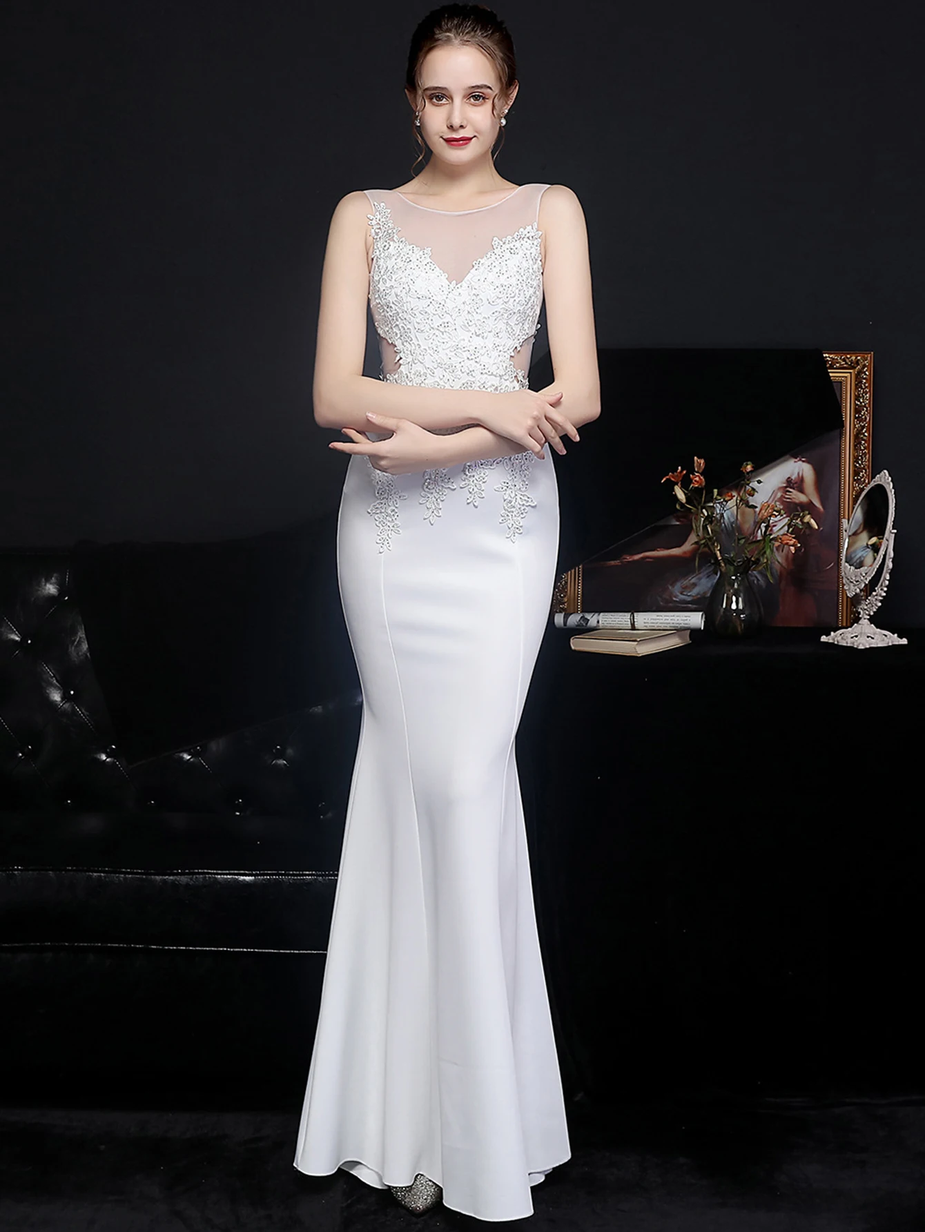 Sexy See Through Mesh Maxi Summer Dress Women Elegant Wedding Prom Lace Dresses Luxury Long Rhinestone Evening Dresses Vestidos