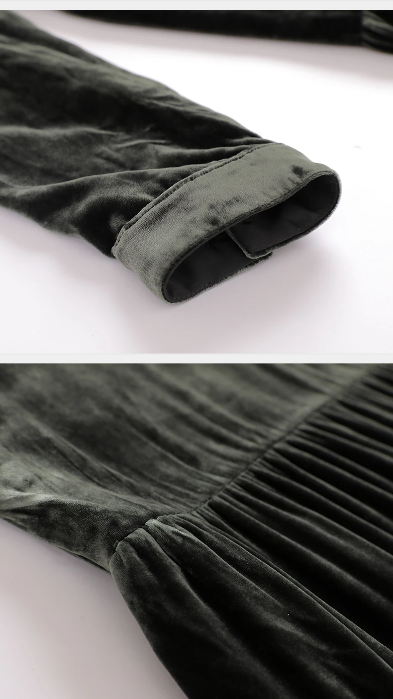2026 Autunm and Winter women long sleeve velvet dress,Fashion elegant long maxi ruffled pleated velour dress party Vestidos
