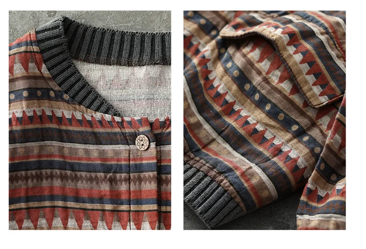 Amax LuluE 2025 Summer Womens Striped Jackets Japan Style Linen Printed Coats Ladies Vintage Loose Clothes Buttons Basic Jacket