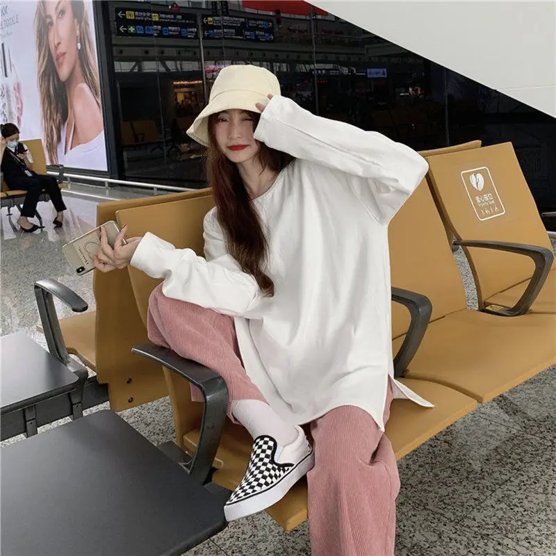 Spring and Autumn Pink Corduroy Pants Women Casual Wide-leg Sweatpants Female High Waist Straight Loose Super Hot Dropshipping