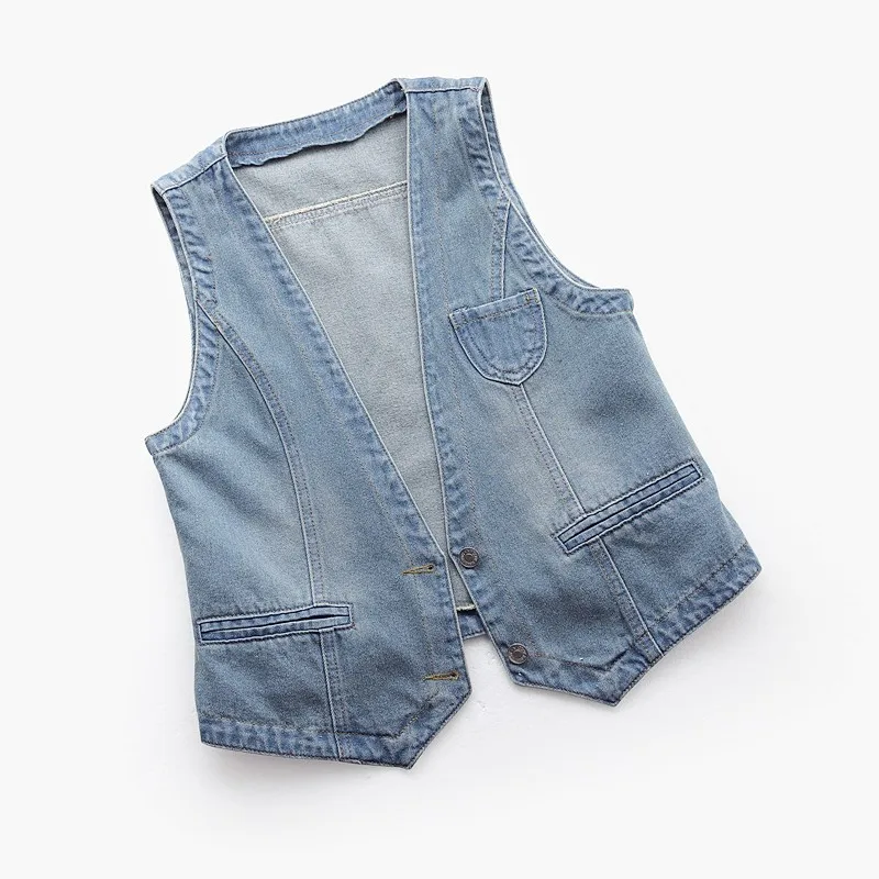 Women Vintage Denim Waistcoat Jacket 2026 Spring New Female Short Slim Sleeveless Coat Vest 6XL Single Breasted Solid Casual Top