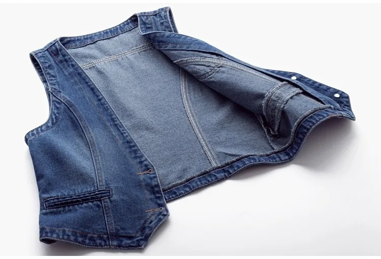 Women Vintage Denim Waistcoat Jacket 2026 Spring New Female Short Slim Sleeveless Coat Vest 6XL Single Breasted Solid Casual Top