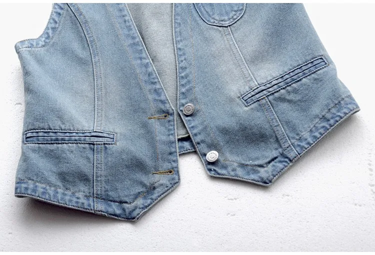 Women Vintage Denim Waistcoat Jacket 2026 Spring New Female Short Slim Sleeveless Coat Vest 6XL Single Breasted Solid Casual Top