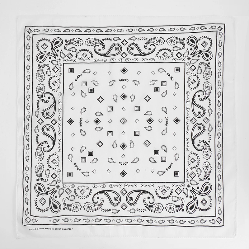 Popular Hip Hop Navy Blue Cashew Flower Bandana Men Women Outdoor Headbands Hair Band Wrist Wrap Amoeba Scarves Hair Accessories