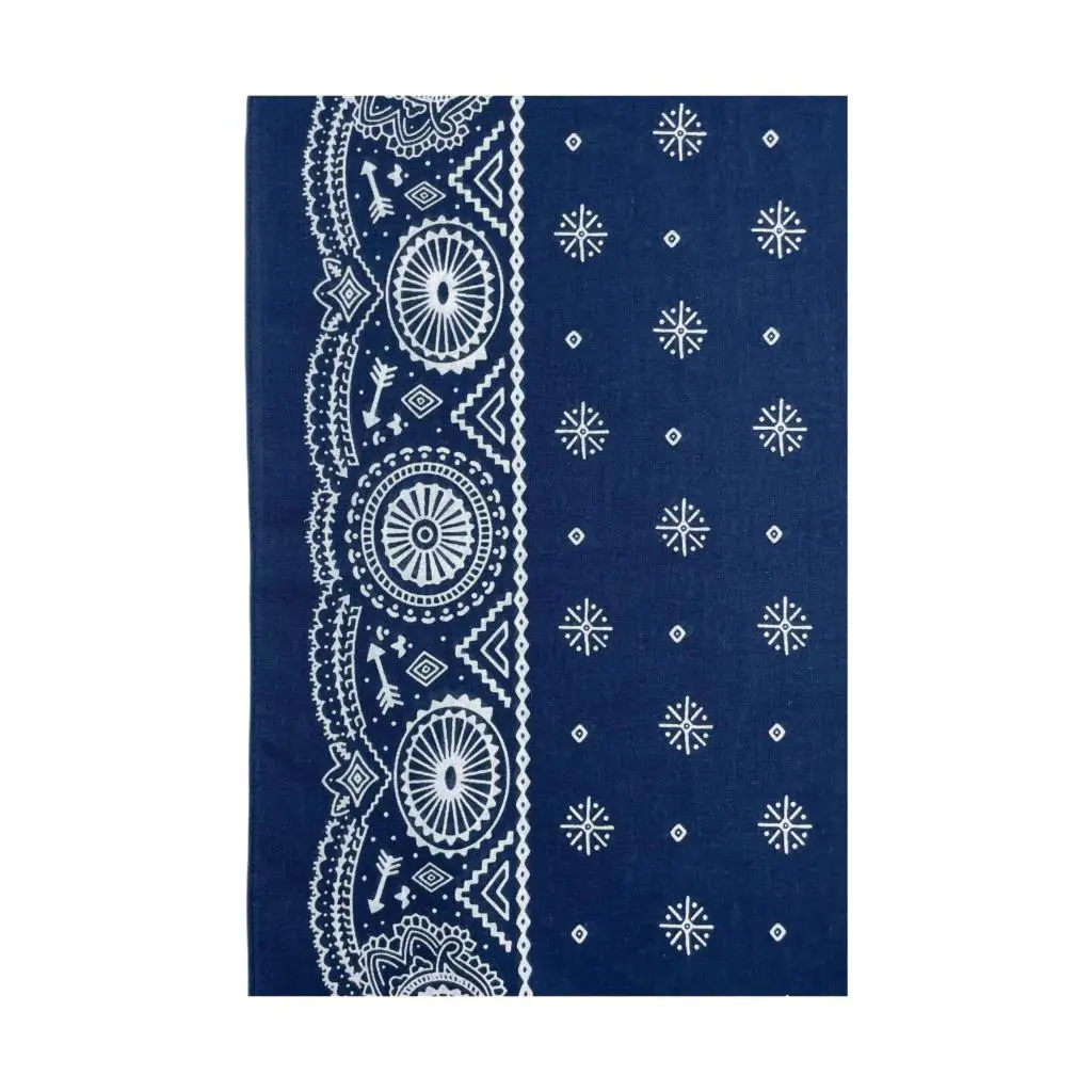 Popular Hip Hop Navy Blue Cashew Flower Bandana Men Women Outdoor Headbands Hair Band Wrist Wrap Amoeba Scarves Hair Accessories