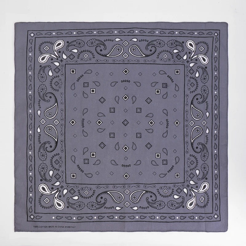 Popular Hip Hop Navy Blue Cashew Flower Bandana Men Women Outdoor Headbands Hair Band Wrist Wrap Amoeba Scarves Hair Accessories