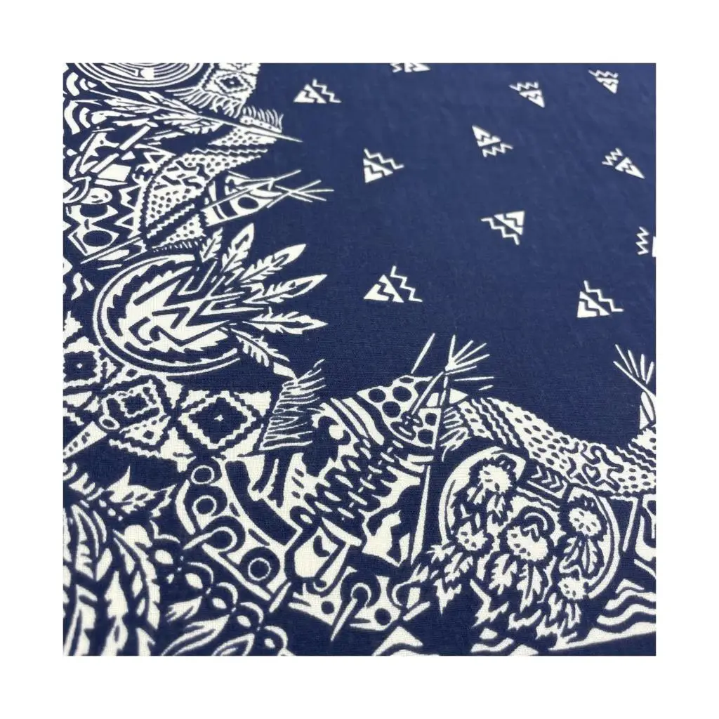 Popular Hip Hop Navy Blue Cashew Flower Bandana Men Women Outdoor Headbands Hair Band Wrist Wrap Amoeba Scarves Hair Accessories