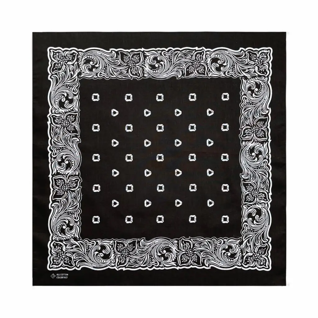Popular Hip Hop Navy Blue Cashew Flower Bandana Men Women Outdoor Headbands Hair Band Wrist Wrap Amoeba Scarves Hair Accessories