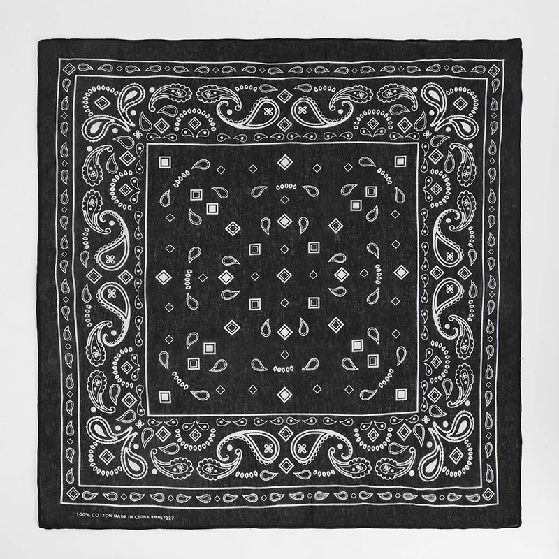 Popular Hip Hop Navy Blue Cashew Flower Bandana Men Women Outdoor Headbands Hair Band Wrist Wrap Amoeba Scarves Hair Accessories