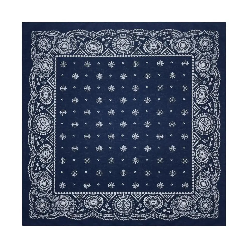 Popular Hip Hop Navy Blue Cashew Flower Bandana Men Women Outdoor Headbands Hair Band Wrist Wrap Amoeba Scarves Hair Accessories